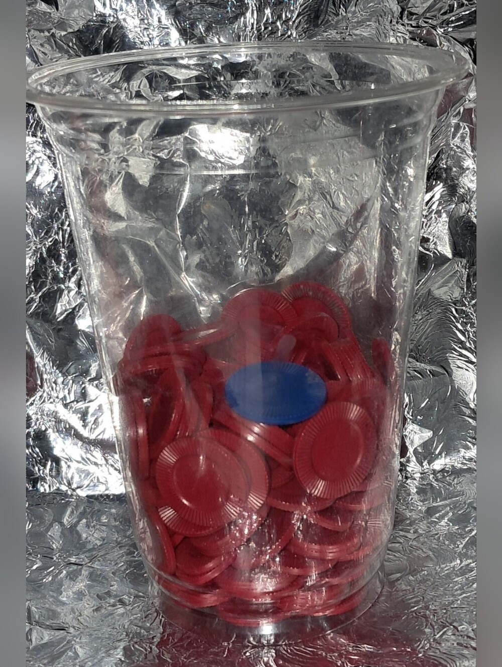 FREE with PURCHASE  Red Game Chips with One Blue Chip